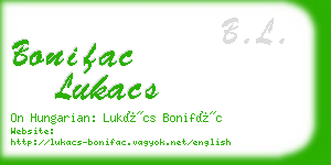 bonifac lukacs business card